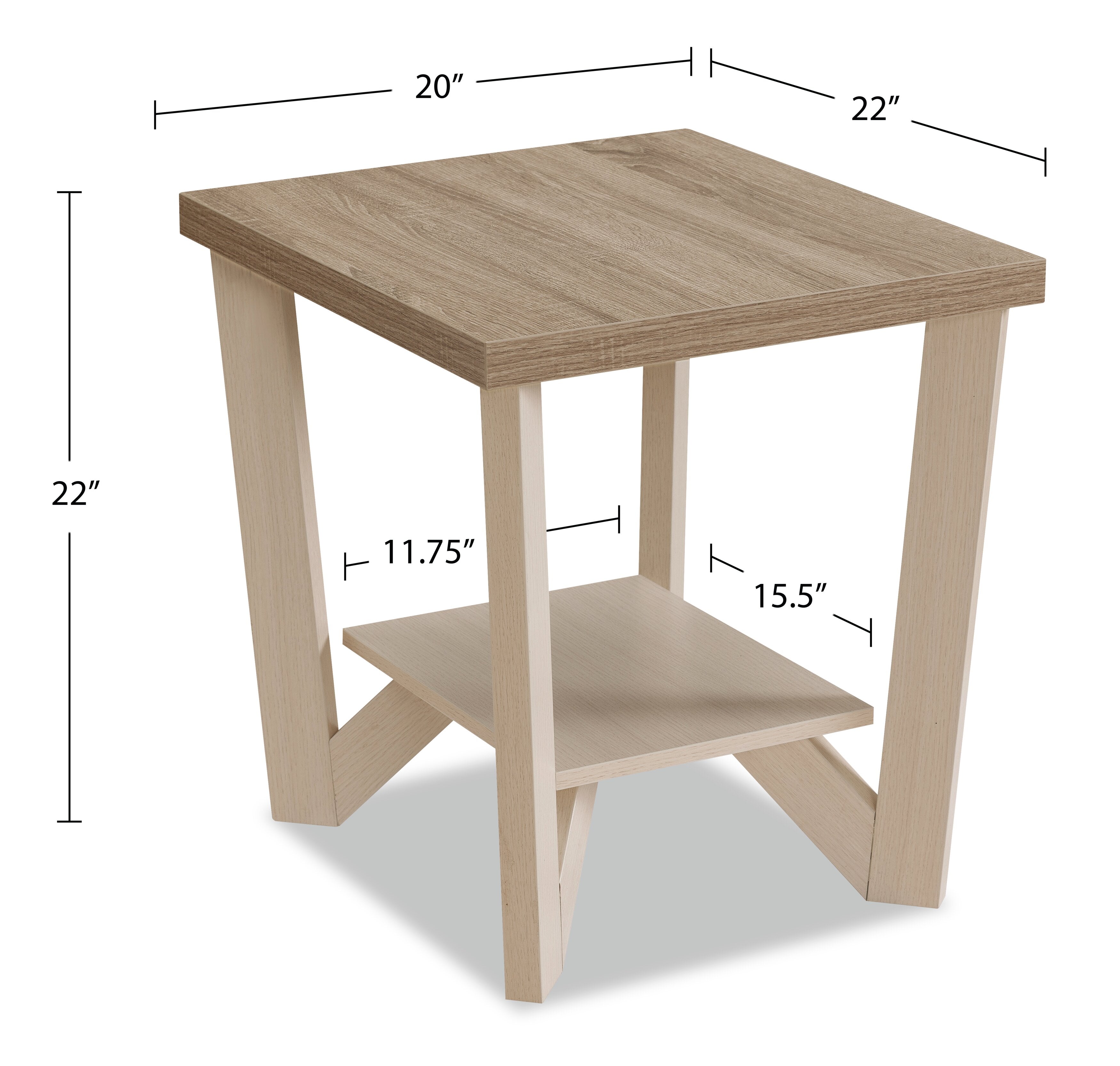 Arika 47.5" Modern 3-Pack Coffee + 2 End Tables with Shelf - Ivory |Ensemble 3 tables modernes Arika de 47,5 po (table à café et 2 tables de bout) avec tablette - ivoire