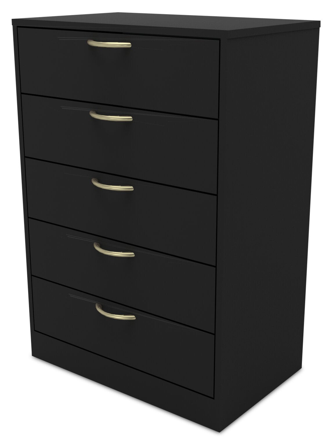 Arlo Bedroom Chest of Drawers, 5-Drawer, 23.6"W x 36.2"H, Made in Canada - Black | Commode verticale Arlo de 23,6 po (L) x 36,2 po (H) à 5 tiroirs pour la chambre à coucher, fabriquée au Canada - noire