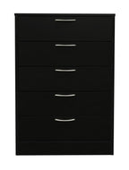 Arlo Bedroom Chest of Drawers, 5-Drawer, 23.6"W x 36.2"H, Made in Canada - Black | Commode verticale Arlo de 23,6 po (L) x 36,2 po (H) à 5 tiroirs pour la chambre à coucher, fabriquée au Canada - noire