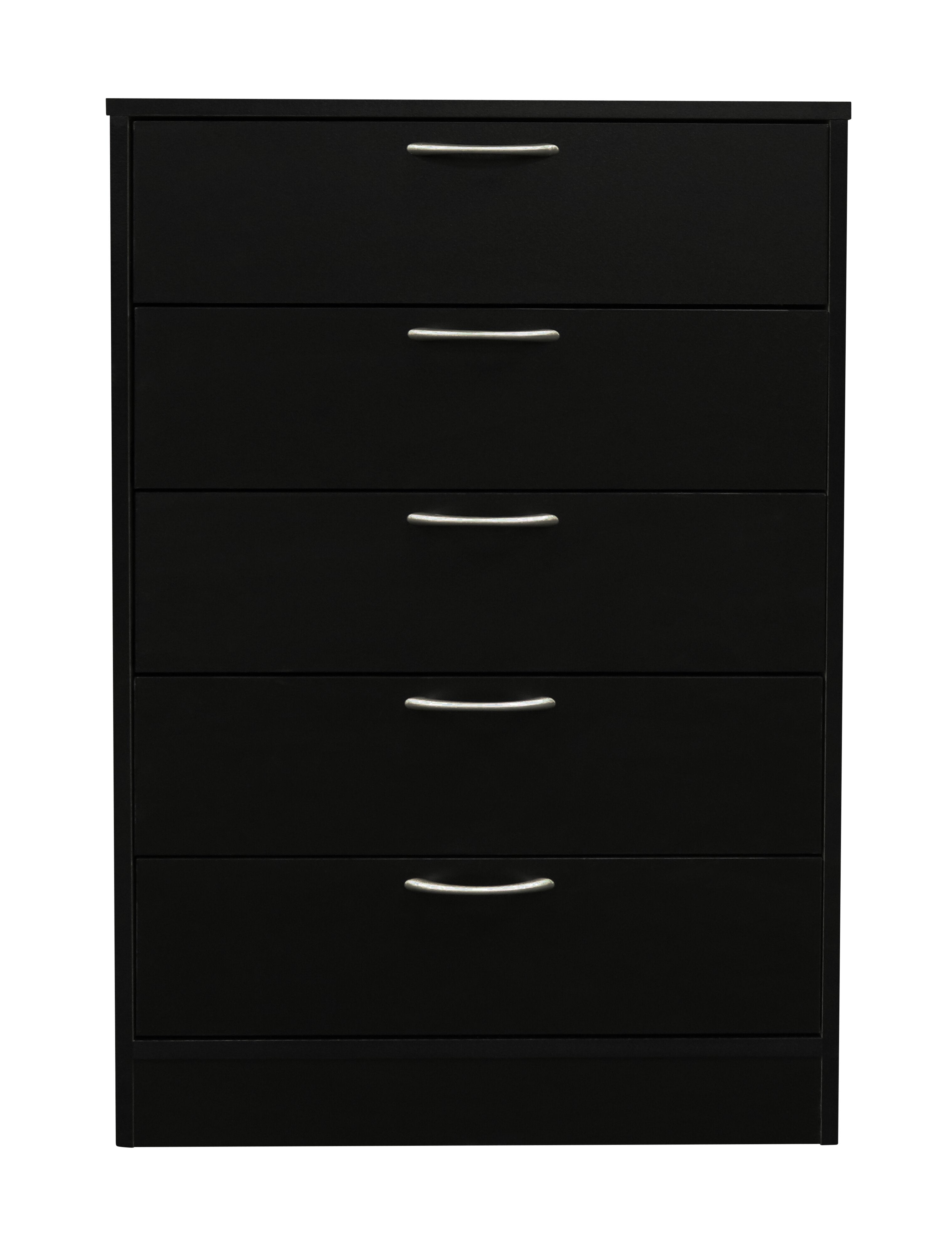 Arlo Bedroom Chest of Drawers, 5-Drawer, 23.6"W x 36.2"H, Made in Canada - Black | Commode verticale Arlo de 23,6 po (L) x 36,2 po (H) à 5 tiroirs pour la chambre à coucher, fabriquée au Canada - noire