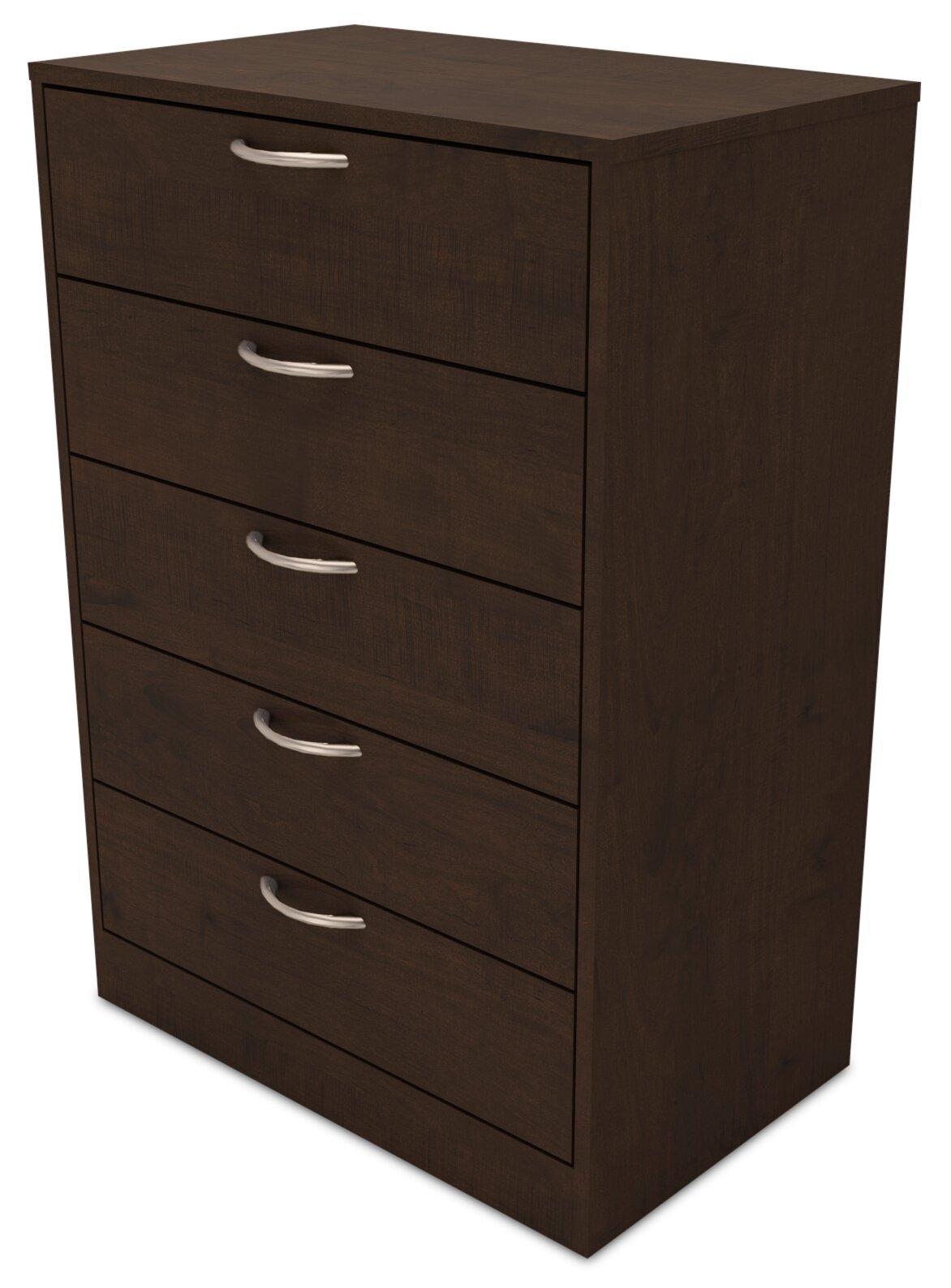 Arlo Bedroom Chest of Drawers, 5-Drawer, 23.6"W x 36.2"H, Made in Canada - Espresso Brown | Commode verticale Arlo de 23,6 po (L) x 36,2 po (H) à 5 tiroirs pour la chambre à coucher, fabriquée au Canada - brun espresso