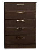Arlo Bedroom Chest of Drawers, 5-Drawer, 23.6"W x 36.2"H, Made in Canada - Espresso Brown | Commode verticale Arlo de 23,6 po (L) x 36,2 po (H) à 5 tiroirs pour la chambre à coucher, fabriquée au Canada - brun espresso