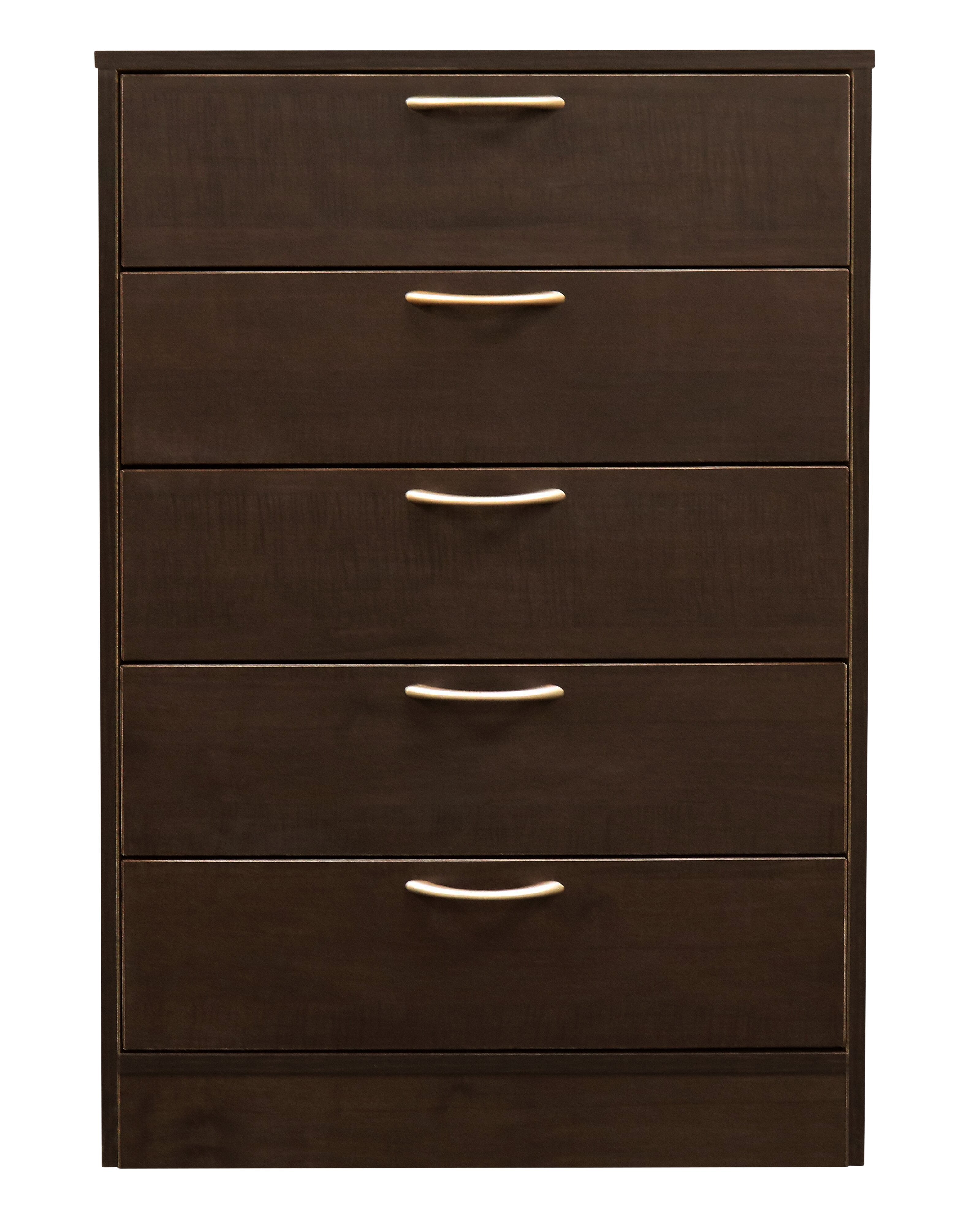 Arlo Bedroom Chest of Drawers, 5-Drawer, 23.6"W x 36.2"H, Made in Canada - Espresso Brown | Commode verticale Arlo de 23,6 po (L) x 36,2 po (H) à 5 tiroirs pour la chambre à coucher, fabriquée au Canada - brun espresso