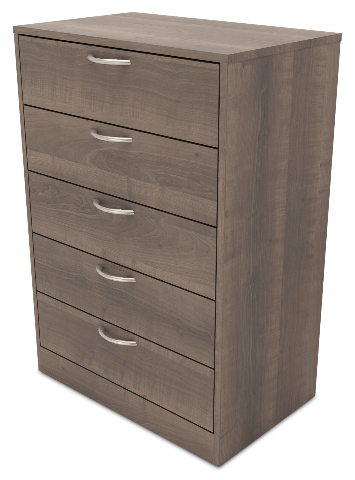Arlo Bedroom Chest of Drawers, 5-Drawer, 23.6"W x 36.2"H, Made in Canada - Grey/Brown | Commode verticale Arlo de 23,6 po (L) x 36,2 po (H) à 5 tiroirs pour la chambre à coucher, fabriquée au Canada - gris-brun