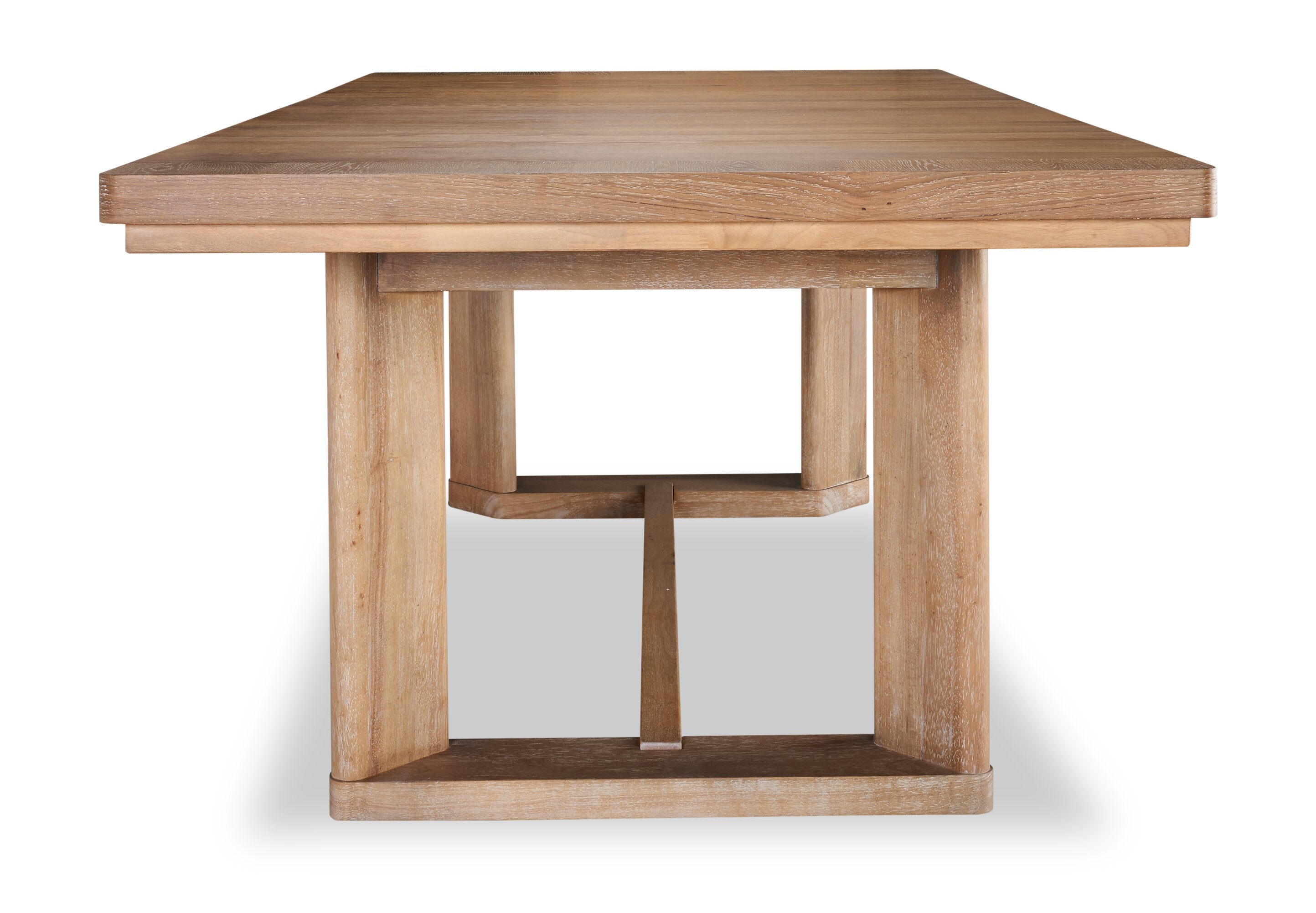 Aspen Dining Table with 80-104" Extension, Trestle Base - Natural | Table de salle à manger Aspen de 80 po à 104 po à rallonge et base à tréteaux - naturelle