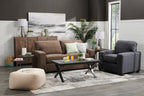 Astana 48" Rustic Coffee Table - Brown with Black Iron Legs|Table à café rustique Astana de 48 po - brune avec pattes en fer noir