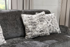 Made in Canada Bellmont 89" Chenille Fabric Sofa with Reversible Cushions and Wood Legs - Charcoal Grey | Sofa Bellmont de 89 po fabriqué au Canada en tissu de chenille avec coussins réversibles et pattes en bois - gris anthracite