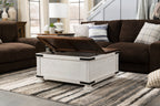 Benjy 36" Rustic Coffee Table Trunk with Storage - Two Tone Wood|Table à café coffre rustique Benjy de 36 po avec rangement - bois deux teintes