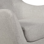 Calla 73.62" Linen-Look Fabric Condo  Size Sofa with Button Tufting and Wood Legs - Light Grey | Sofa Calla de 73,62 po de format condo en tissu d’apparence lin avec capitonnage et pattes en bois - gris clair