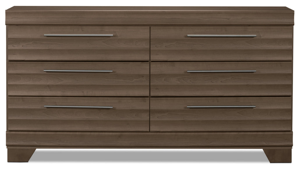 Olivia Bedroom 6-Drawer Dresser, 61.3"W x 32.8"H, Made in Canada - Grey | Commode Olivia de 61,3 po (L) x 32,8 po (H) à 6 tiroirs pour la chambre à coucher, fabriquée au Canada - grise