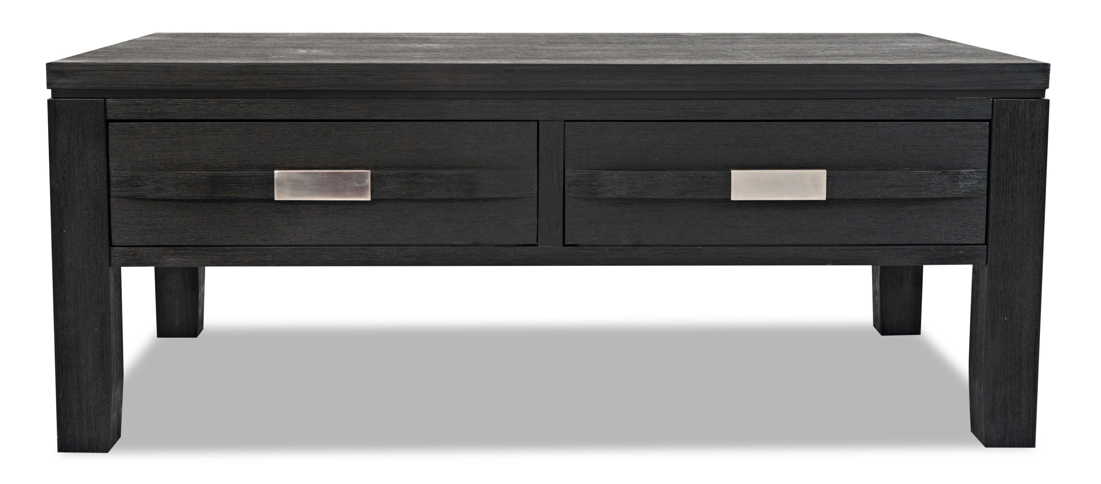Bronx 48" Rustic Lift Top Coffee Table with Storage, Shelf and Casters - Charcoal Wood|Table à café rustique Bronx de 48 po avec dessus relevable, rangement, tablette et roulettes - bois anthracite
