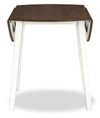 Bryn Drop-Leaf Dining Table, 42" Round - Two-Tone White & Brown | Table de salle à manger ronde Bryn de 42 po avec abattant - deux teintes, blanc et brun