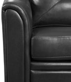 Andi 84" Leather-Look Fabric Sofa with Button Tufting - Black | Sofa Andi de 84 po en tissu d’apparence cuir avec capitonnage - noir