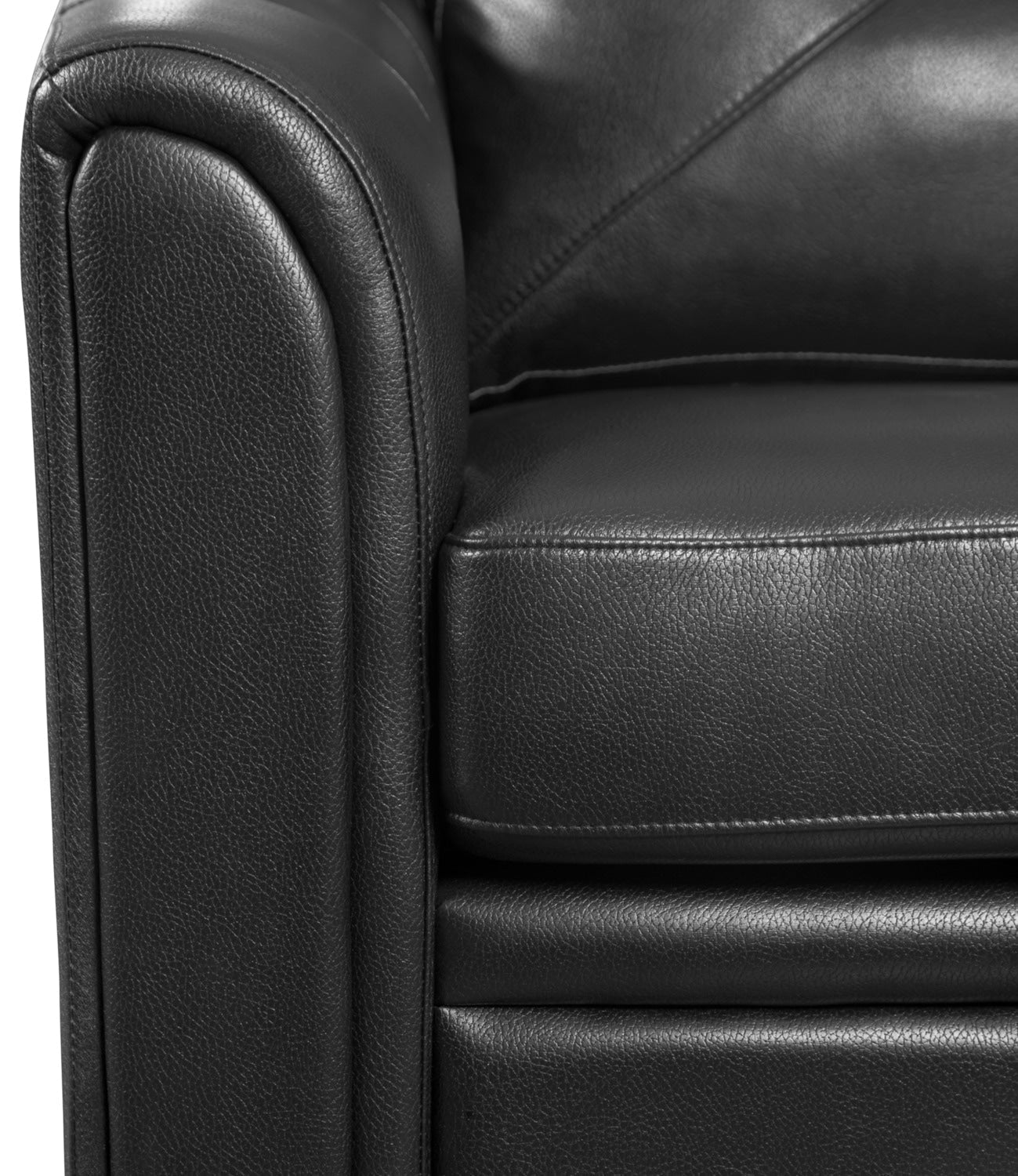 Andi 84" Leather-Look Fabric Sofa with Button Tufting - Black | Sofa Andi de 84 po en tissu d’apparence cuir avec capitonnage - noir