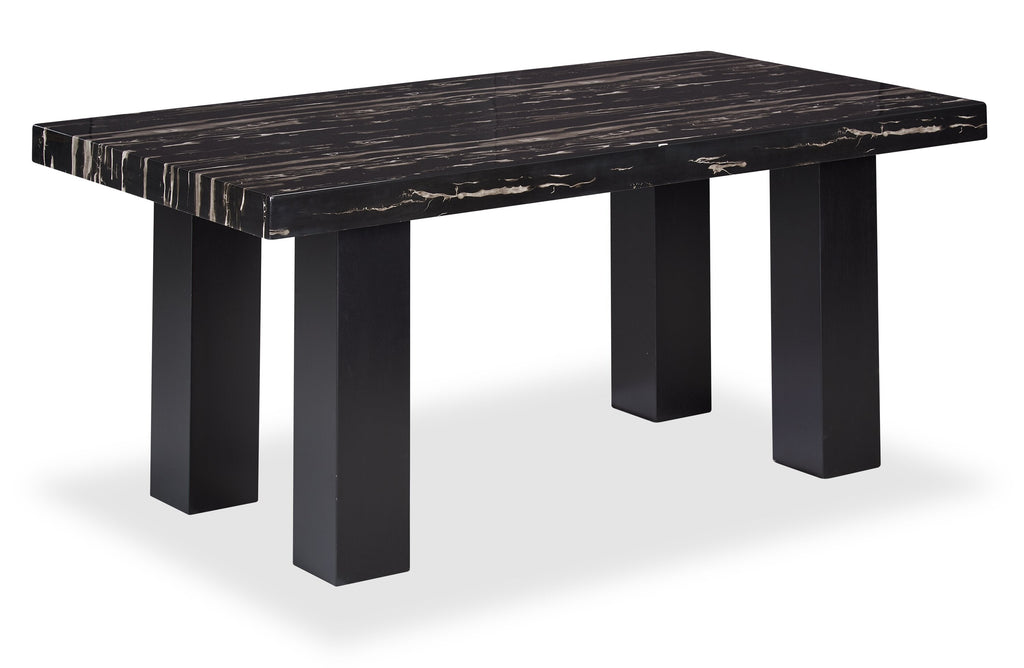 Burk Dining Table with Epoxy Resin Marble-Look Top, 72"W - Black | Table de salle à manger Burk de 72 po (L) avec dessus en résine époxy en imitation de marbre - noire