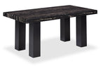 Burk Dining Table with Epoxy Resin Marble-Look Top, 72"W - Black | Table de salle à manger Burk de 72 po (L) avec dessus en résine époxy en imitation de marbre - noire