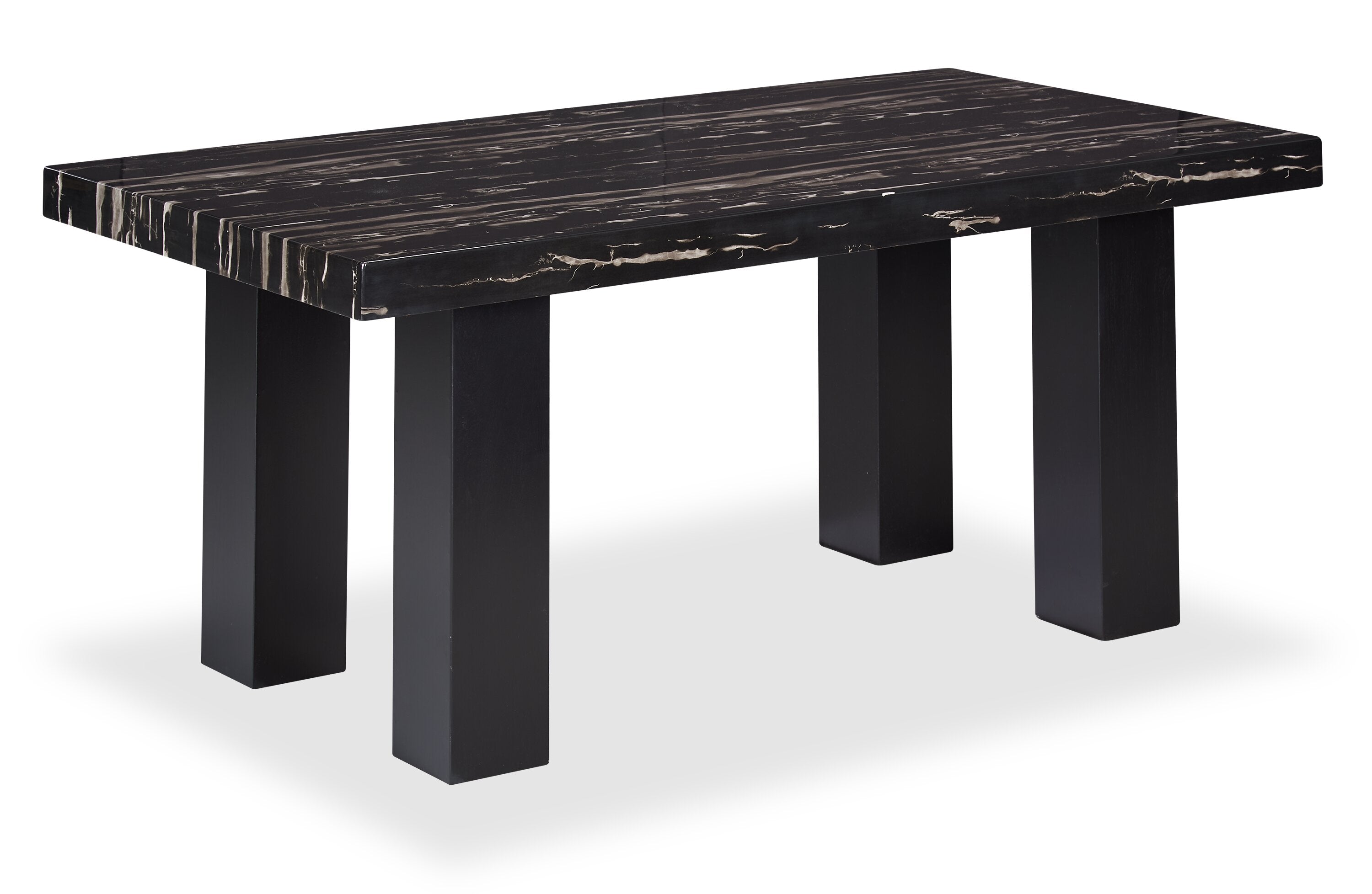 Burk Dining Table with Epoxy Resin Marble-Look Top, 72"W - Black | Table de salle à manger Burk de 72 po (L) avec dessus en résine époxy en imitation de marbre - noire