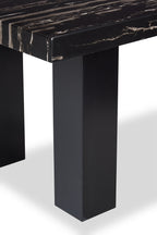 Burk Dining Table with Epoxy Resin Marble-Look Top, 72"W - Black | Table de salle à manger Burk de 72 po (L) avec dessus en résine époxy en imitation de marbre - noire