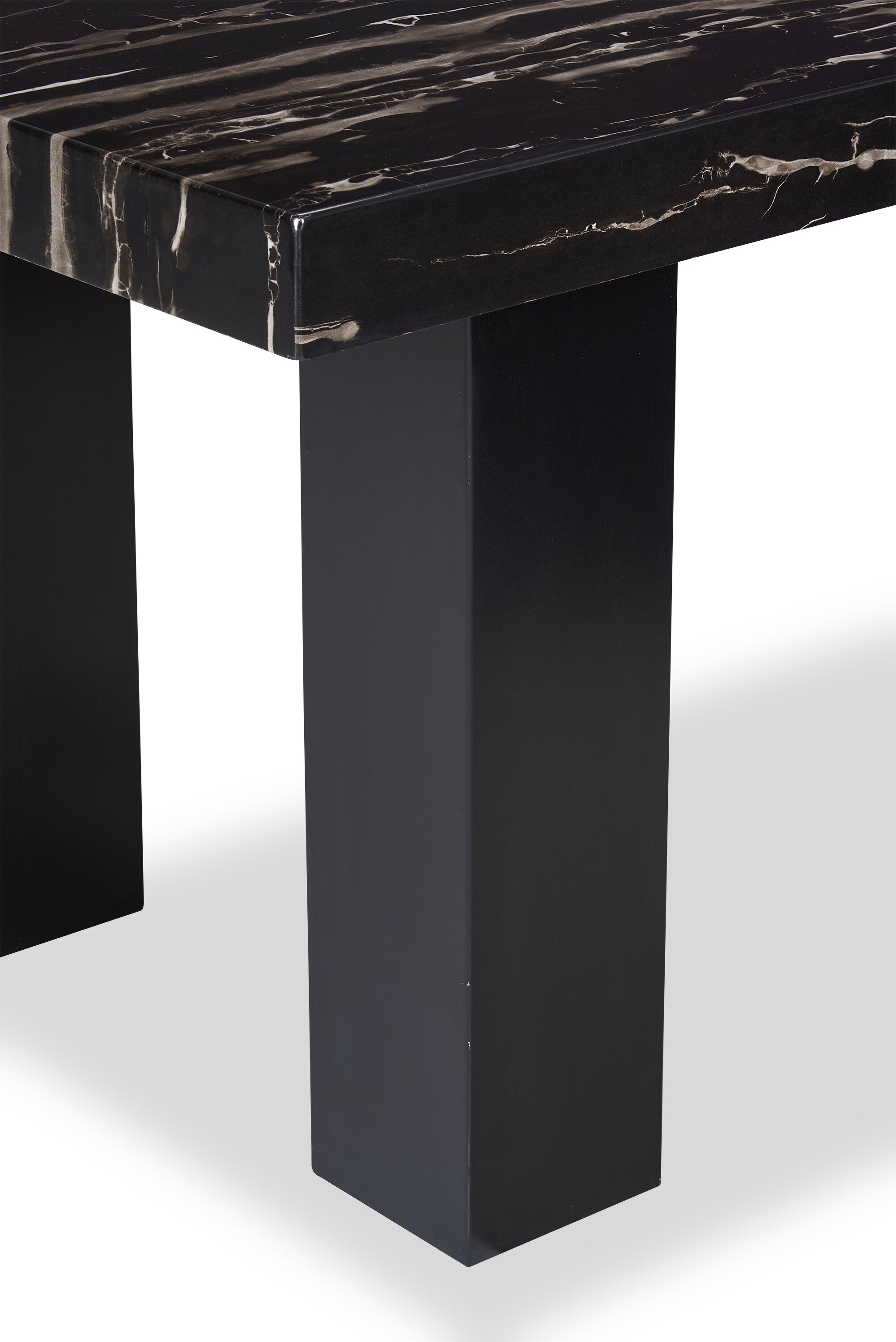 Burk Dining Table with Epoxy Resin Marble-Look Top, 72"W - Black | Table de salle à manger Burk de 72 po (L) avec dessus en résine époxy en imitation de marbre - noire