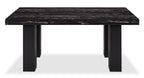 Burk Dining Table with Epoxy Resin Marble-Look Top, 72"W - Black | Table de salle à manger Burk de 72 po (L) avec dessus en résine époxy en imitation de marbre - noire