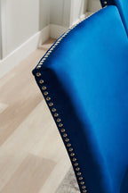 Cami Dining Chair with Velvet Fabric - Blue | Chaise de salle à manger Cami en tissu de velours - bleue