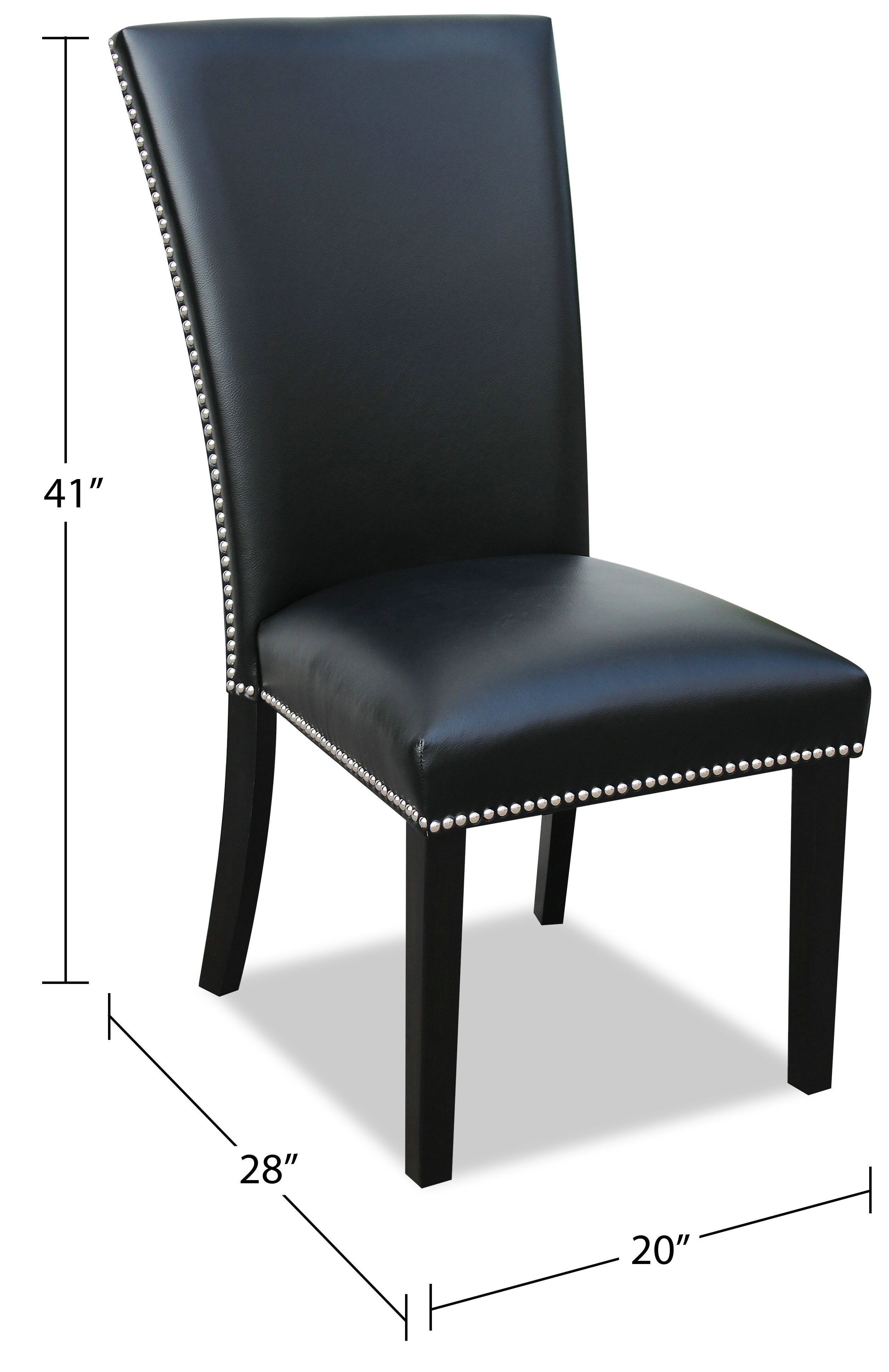 Cami Dining Chair with Vegan-Leather Fabric - Black | Chaise de salle à manger Cami en tissu en similicuir - noire