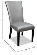 Cami Dining Chair with Vegan-Leather Fabric - Grey | Chaise de salle à manger Cami en tissu en similicuir - grise