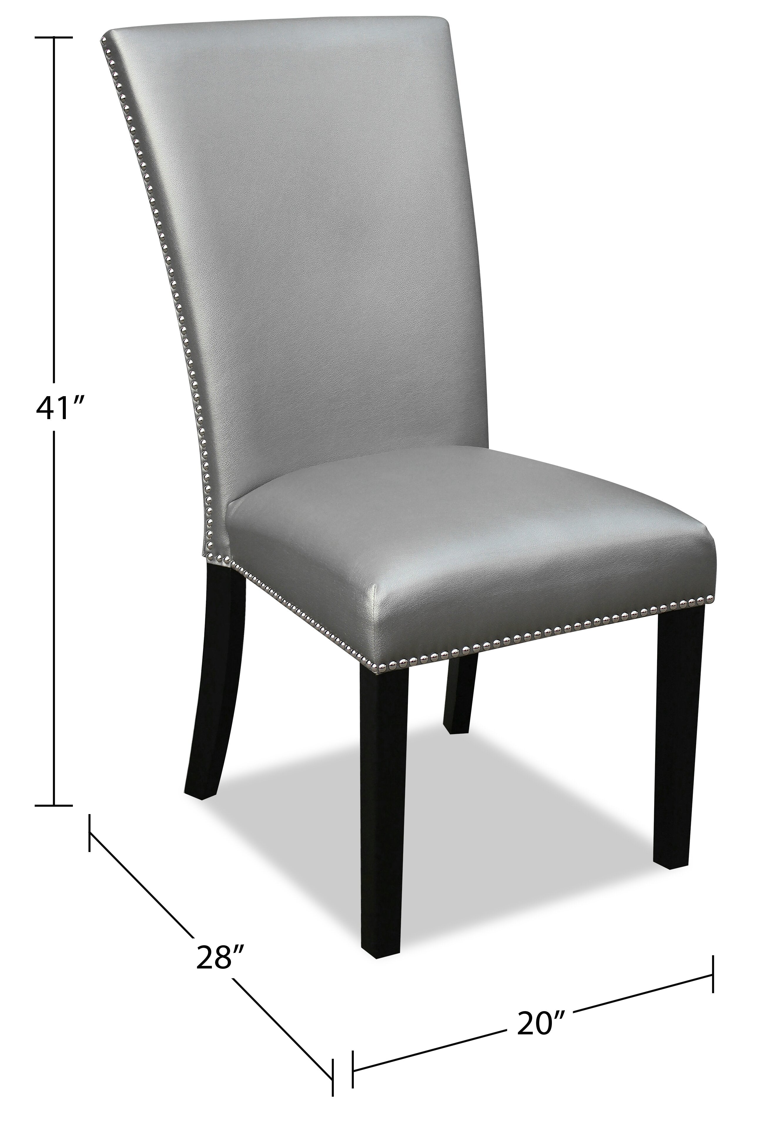 Cami Dining Chair with Vegan-Leather Fabric - Grey | Chaise de salle à manger Cami en tissu en similicuir - grise