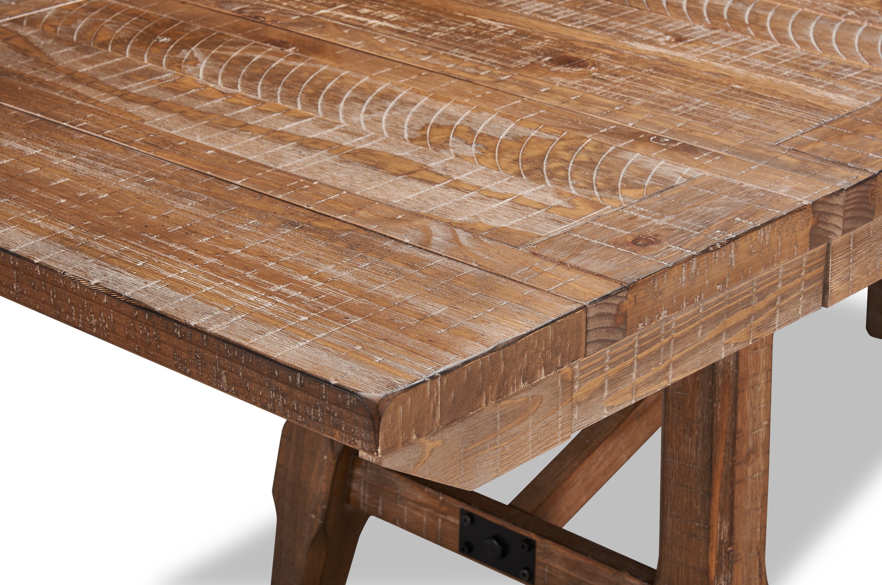 Cedar Dining Table, Pine Wood, Trestle-Base, 72.07"W - Brown | Table de salle à manger Cedar de 72,07 po (L) en pin avec base à tréteaux - brune