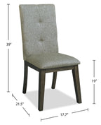 Chelsea Dining Chair with Linen-Look Fabric - Grey | Chaise de salle à manger Chelsea en tissu d’apparence lin - grise