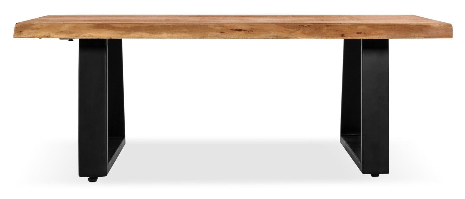 Agra 45" Rustic Coffee Table - Brown and Black with Iron Legs|Table à café rustique Agra de 45 po - brune et noire avec pattes en fer