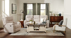 Made in Canada Dawson 87" Fabric Power Reclining Sofa with USB Port and Accent Pillows - Beige | Sofa à inclinaison électrique Dawson de 87 po fabriqué au Canada en tissu avec port USB et coussins décoratifs - beige