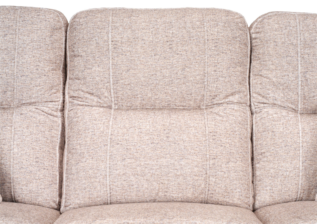 Made in Canada Dawson 87" Fabric Power Reclining Sofa with USB Port and Accent Pillows - Beige | Sofa à inclinaison électrique Dawson de 87 po fabriqué au Canada en tissu avec port USB et coussins décoratifs - beige