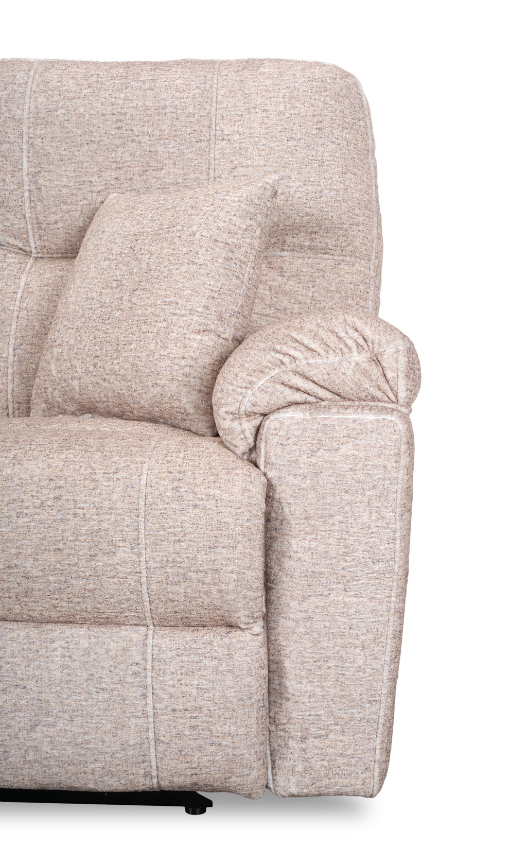Made in Canada Dawson 87" Fabric Power Reclining Sofa with USB Port and Accent Pillows - Beige | Sofa à inclinaison électrique Dawson de 87 po fabriqué au Canada en tissu avec port USB et coussins décoratifs - beige