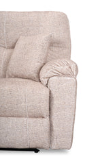 Made in Canada Dawson 87" Fabric Power Reclining Sofa with USB Port and Accent Pillows - Beige | Sofa à inclinaison électrique Dawson de 87 po fabriqué au Canada en tissu avec port USB et coussins décoratifs - beige