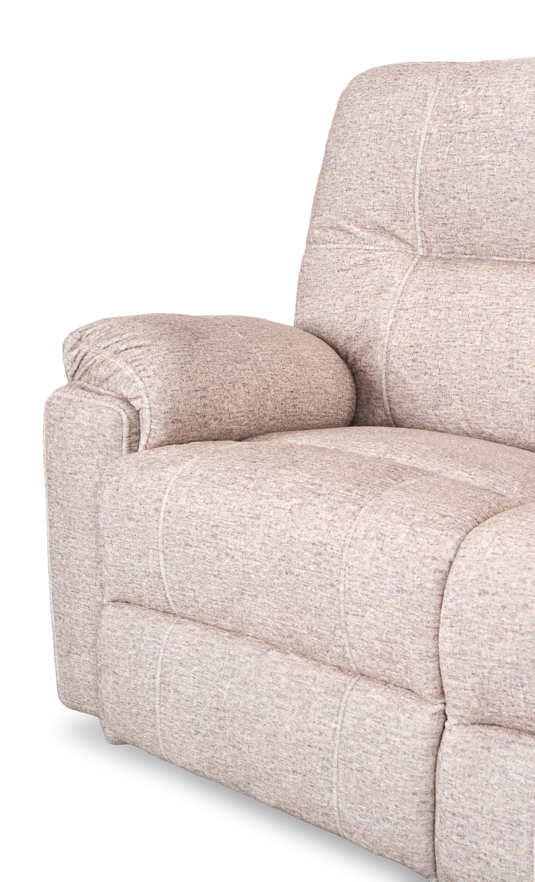 Made in Canada Dawson 87" Fabric Power Reclining Sofa with USB Port and Accent Pillows - Beige | Sofa à inclinaison électrique Dawson de 87 po fabriqué au Canada en tissu avec port USB et coussins décoratifs - beige