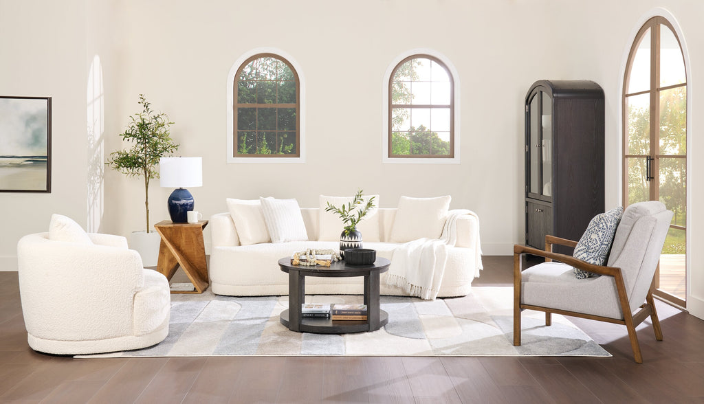 Declan 31.5" Modern Round Coffee Table with Shelf & Casters - Black | Table à café ronde Declan moderne de 31,5 po avec tablette - noire