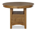 Dena Dining Table with 42-60"W Extension, Round  - Oak Brown | Table de salle à manger ronde Dena de 42 po à 60 po (L) avec rallonge - chêne brun