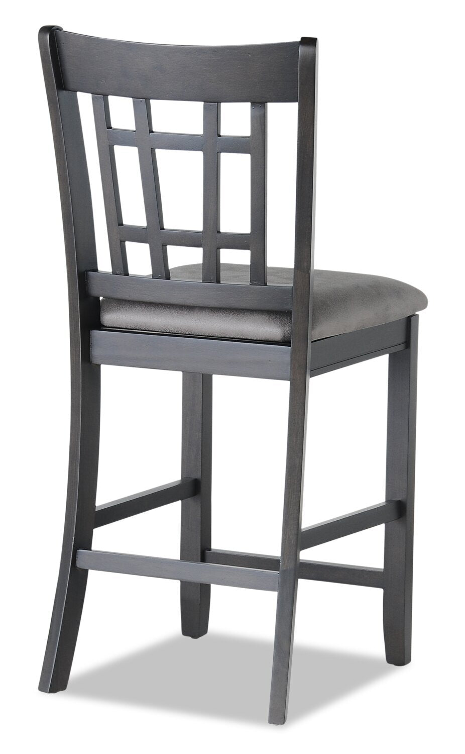 Dena Counter-Height Dining Chair with Vegan-Leather Fabric - Grey | Chaise de salle à manger Dena de hauteur comptoir en tissu de cuir végétalien - grise