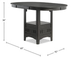 Dena Counter-Height Dining Table with 42-60"W Extension, Round  - Grey | Table de salle à manger ronde Dena de 42 po à 60 po (L) de hauteur comptoir et avec rallonge - grise