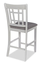 Dena Counter-Height Dining Chair with Linen-Look Fabric - Dove Grey | Chaise de salle à manger Dena de hauteur comptoir en tissu d’apparence lin - gris tourterelle