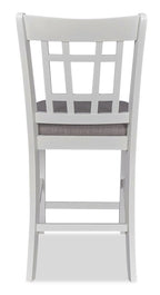 Dena Counter-Height Dining Chair with Linen-Look Fabric - Dove Grey | Chaise de salle à manger Dena de hauteur comptoir en tissu d’apparence lin - gris tourterelle