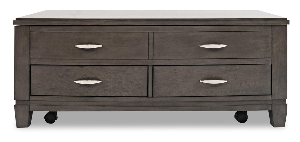 Downtown  48" Modern Lift Top Coffee Table with Storage and Casters - Grey Brown Wood|Table à café moderne Downtown de 48 po avec dessus relevable, rangement et roulettes - bois gris-brun