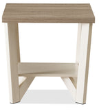 Arika 47.5" Modern 3-Pack Coffee + 2 End Tables with Shelf - Ivory |Ensemble 3 tables modernes Arika de 47,5 po (table à café et 2 tables de bout) avec tablette - ivoire