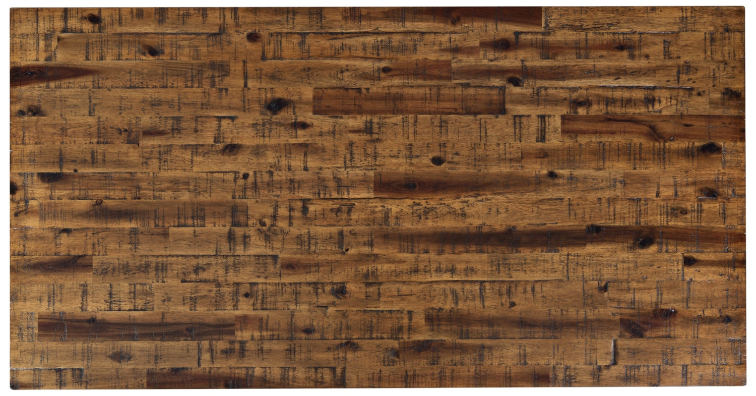 Galeveston 50" Rustic Coffee Table with Casters - Brown Woodgrain Wood|Table à café rustique Galeveston de 50 po avec roulettes - bois à grain de bois brun