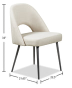 Elijah Dining Chair with Linen-Look Fabric, Metal - Taupe | Chaise de salle à manger Elijah en tissu d’apparence lin et en métal - taupe