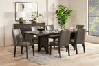 Emery Dining Chair with Vegan-Leather Fabric - Brown | Chaise de salle à manger Emery en tissu de cuir végétalien - brune