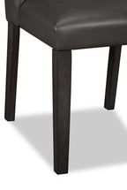 Emery Dining Chair with Vegan-Leather Fabric - Brown | Chaise de salle à manger Emery en tissu de cuir végétalien - brune