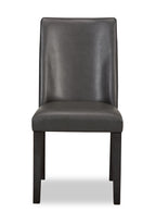 Emery Dining Chair with Vegan-Leather Fabric - Brown | Chaise de salle à manger Emery en tissu de cuir végétalien - brune