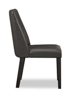 Emery Dining Chair with Vegan-Leather Fabric - Brown | Chaise de salle à manger Emery en tissu de cuir végétalien - brune
